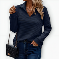 Camila | Pullover mit Halbreißverschluss – Blau