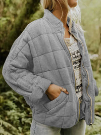 Josiane | Gefütterte Jacke mit elegantem Oversized-Look – Grau