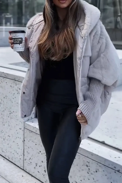 Sophie - Mehrfarbige Winter-Thermojacke mit Kapuze