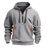 Burton - Moderner Hoodie mit halbem Reißverschluss – Grau