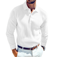Daniel | Retro-Polo Herren stilvoll gestrickt mit Rippstruktur – Weiß