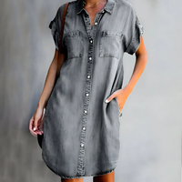 "Flora | Sommerkleid mit Bauchbedeckung – Grau