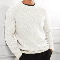 Bastian | Stylischer Pullover mit Rundhalsausschnitt für Herren – Weiß