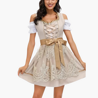 Spitzen-Dirndl kleid für Damen - Oktoberfest 2025 – Khaki