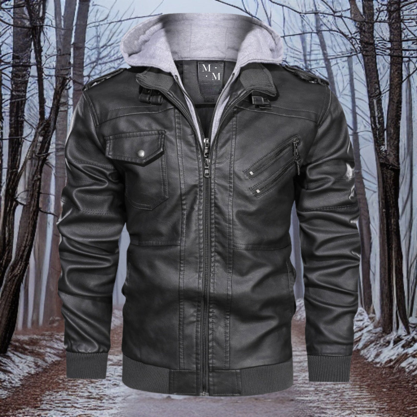 Rambo | Premium Lederjacke mit Kapuze für Herren – Stil und Wärme vereint