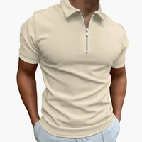 Simon | Herren-Poloshirt mit Reißverschluss – Beige