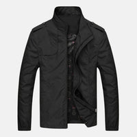 Sommerjacke für Herren - Leichte, wasserdichte Jacke mit Kragen – Schwarz