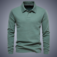Klassisches langärmeliges Poloshirt für Männer – Grün