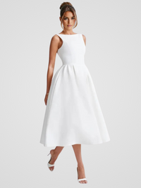 ÉLÉGANCE BELLE MIDIKLEID – Weiß