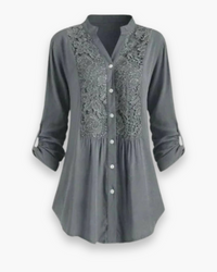 Damen Elegante Lange Bluse | Blusen – Grau