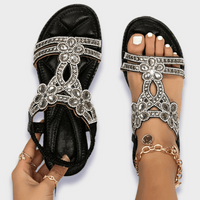 Franziska | Orthopädische Boho-Sandalen aus Premium-Material – Schwarz