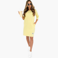 Else | Kleid mit 3/4-Ärmeln und Taschen – Gelb