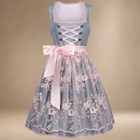 Sally - Modernes ärmelloses Oktoberfestkleid – Blau