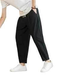 Rome Cotton Pantalon – Schwarz