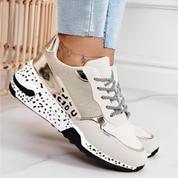 Sommerschuhe für Damen – Leichte Komfort Sneaker mit Muster – Gold