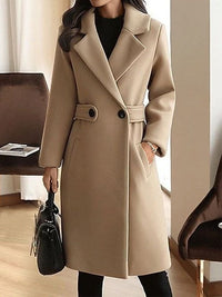 Regine | Winter-Wollmantel mit Gürtel im Slim-Design – Camel