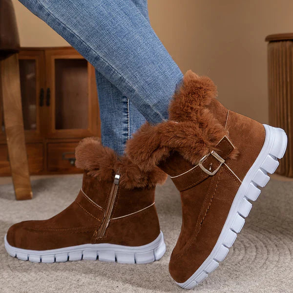 Dreilith | Winter-Schneestiefel für Damen - kuschelig mit Fleece gefüttert, dicke Sohle