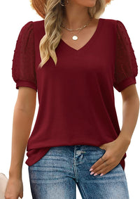 Jessica™ | Elegantes Top mit V-Ausschnitt – Bordeauxrot