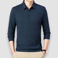 Zeno | Casual Long Sleeve Polo Shirt – Blau