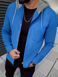 Johnathan – Lässige Kapuzen Jacke Mit Tasche – Blau