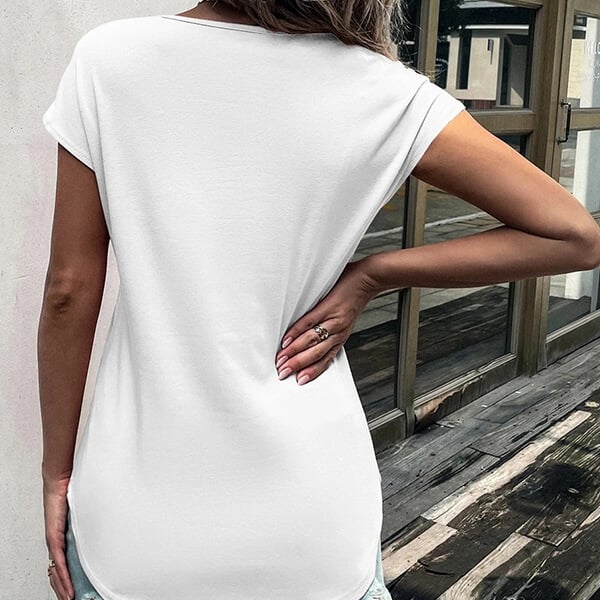 Damen-T-Shirt mit Spitze und Reißverschluss