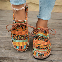 Damen Vintage Boho SchnürSchuhe – Gelb
