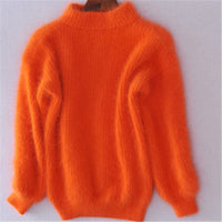 Emilie - Locker gestrickter Wollpullover – Orange