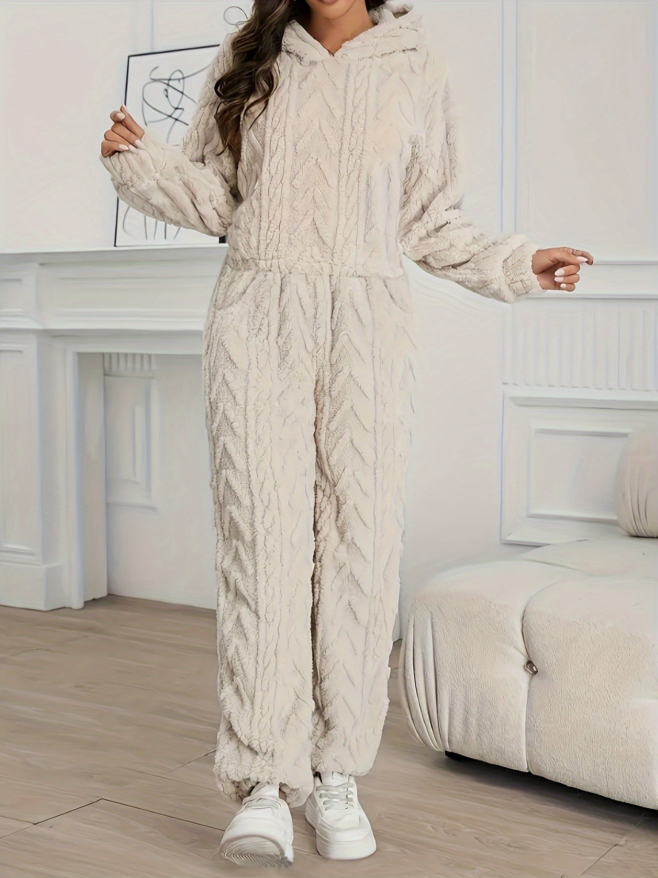 Leythia | Damen Elegantes Langarm-Fleece Hoodie Set