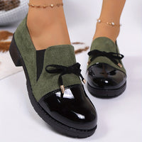 Virna - Elegante Rutschfeste Loafers Mit Schleife – Grün