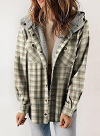 HALLE - KARIERTE JACKE MIT KAPUZE – Grün