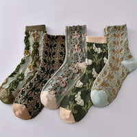 Nina | Vintage Socken – Fünfer-Pack gemischte Farben