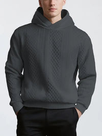Karah - Langärmeliger Strick Kapuzenpullover – Grau