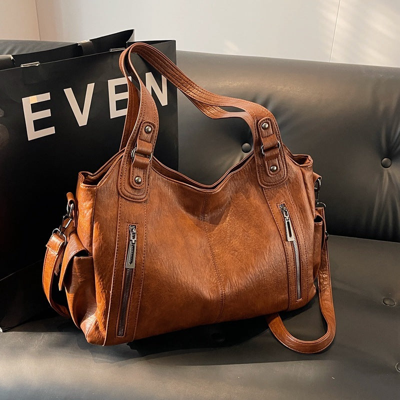 Aviana - Klassische Vintage-Lederhandtasche
