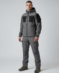 Zweiteiliges Herren-Set im Cargo-Stil – Grau