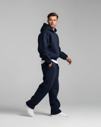 Oversized Loungewear Set für Herren mit Kapuzen Sweatshirt und Jogginghose – Blau