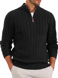 Yedidya - Lässiger Langarm Strick Pullover – Schwarz