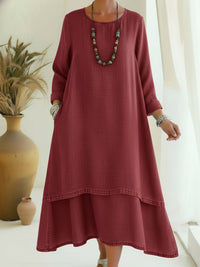 Alena | Elegantes Midi-Kleid mit sanftem Stoff – Rot