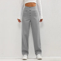 Zara - Elastische hochtaillierte Hose – Grau