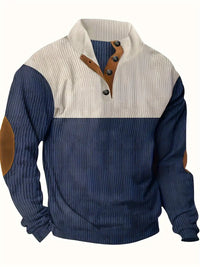 Manfred | Stylischer Color-Block Pullover – Marine