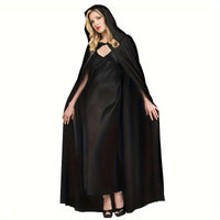 Unisex Halloween-Umhang mit Kapuze | Lang – Schwarz