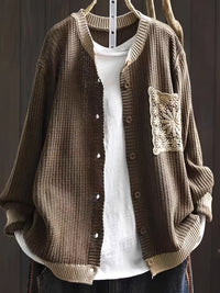 Maricel | Strickjacke mit Taschen – Dunkelbraun