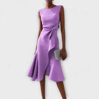 Olga | Asymmetrisch Ärmellos Midikleid – Violett