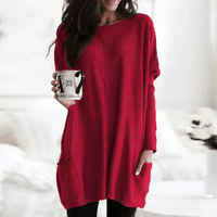 NINA - ÜBERGROßER PULLOVER – Rot