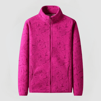AYLA - FLEECEJACKE MIT FLORALEM MUSTER – Dunkelpink