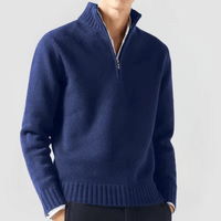 VENHUES - STRICKPULLOVER MIT REISSVERSCHLUSS – Dunkelblau