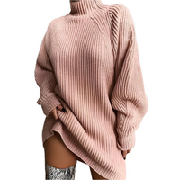 Damen Rollkragenpullover | Übergroß – Rosa