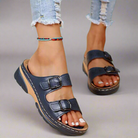 Frederick | Keilsandalen mit Doppelriemen – Bequem und stylisch – Blau