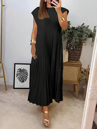 Simone | Leichte und elegante Plissierte Robe – Schwarz