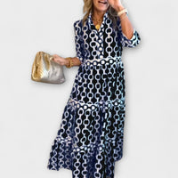 Loradia – Midikleid mit Kettenprint – Schwarz