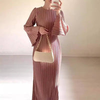 BABETTE - LANGES PLISSEE-KLEID – Rosa